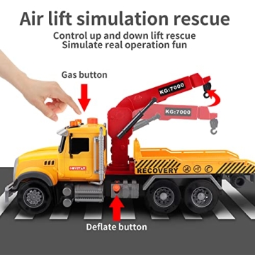 Dwi Dowellin 15" Tow Truck Toy for Kids - Lights & Sounds