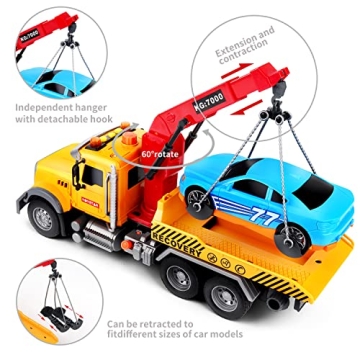 Dwi Dowellin 15" Tow Truck Toy for Kids - Lights & Sounds