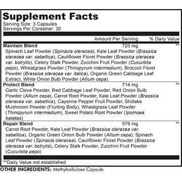 Codeage Instantfood Easy Veggies, Over 15 Vegetable Powders Equivalent All-in-One, Daily Vegan Blend, Whole Food Greens Vitamins Supplement Capsules, Phytonutrients Multivitamin, Non-GMO, 90 Capsules