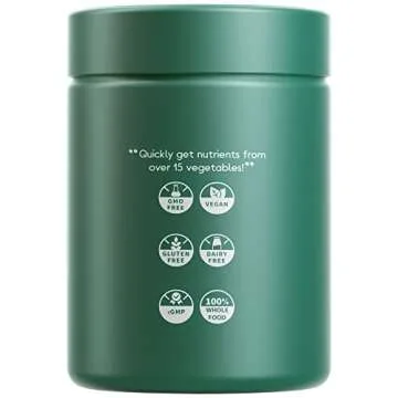 Codeage Instantfood Easy Veggies, Over 15 Vegetable Powders Equivalent All-in-One, Daily Vegan Blend, Whole Food Greens Vitamins Supplement Capsules, Phytonutrients Multivitamin, Non-GMO, 90 Capsules