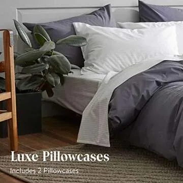 Brooklinen Luxury Sateen Pillowcases - Set of 2, King Size in Cream - 100% Long Staple Cotton with Envelope Closure