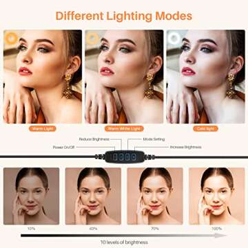 Yoozon 10.2" LED Ring Light with Adjustable Tripod