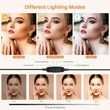 Yoozon 10.2" LED Ring Light with Adjustable Tripod