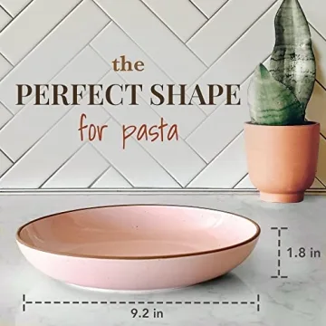 Mora Ceramic Large Pasta Bowls Set of 4 for Stylish Dining