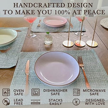 Mora Ceramic Large Pasta Bowls Set of 4 for Stylish Dining