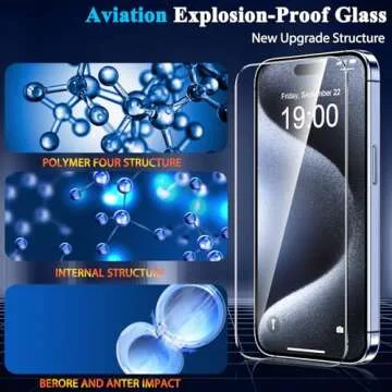 YMHML 3 Pack for iPhone 16 /iPhone 15 Pro/iPhone 15 Screen Protector Tempered Glass, Military Grade ...