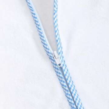 woshilaocai Toddler Baby Swim Cover Up Boy Girl Terry Cloth Hooded Zip-up Cover Ups for Swimwear Summer Beach (Bow-Blue,3-4T)