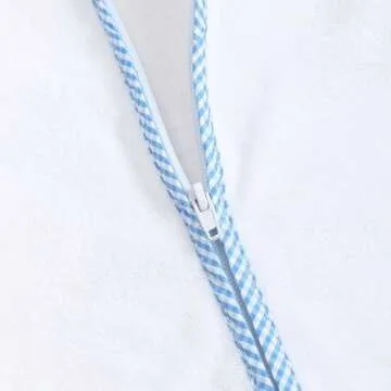 woshilaocai Toddler Baby Swim Cover Up Boy Girl Terry Cloth Hooded Zip-up Cover Ups for Swimwear Summer Beach (Bow-Blue,3-4T)