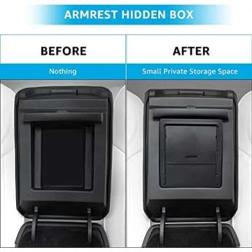 Motrobe 2025 Upgraded 3PCS Tesla Model 3 Model Y Center Console Organizer Tray Hidden Armrest Storage Box for 2025-2021 Model Y 2023-2021 Model 3 Tesla Accessories [Not Fit 2024 Model 3 Highland]
