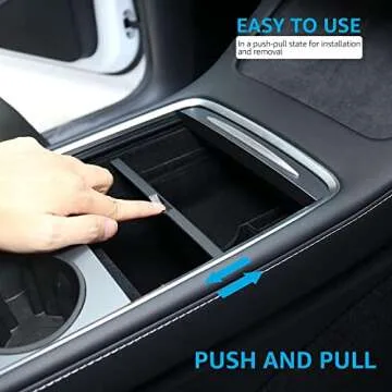 Motrobe 2025 Upgraded 3PCS Tesla Model 3 Model Y Center Console Organizer Tray Hidden Armrest Storage Box for 2025-2021 Model Y 2023-2021 Model 3 Tesla Accessories [Not Fit 2024 Model 3 Highland]