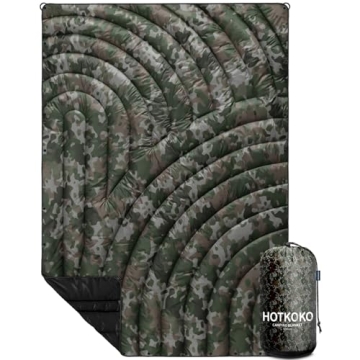 hotkoko Camping Blanket,Lightweight Down Alternative Puffy Printed Camping Blanket Packable Outdoor ...