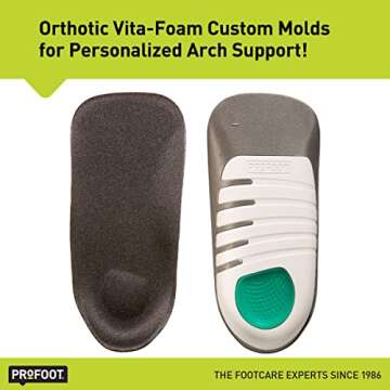 PROFOOT, Flat Fix Orthotic, Men's 8-13, 1 Pair, Orthotic Insoles for Flat Feet and Low Arches, Inser...
