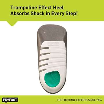 PROFOOT, Flat Fix Orthotic, Men's 8-13, 1 Pair, Orthotic Insoles for Flat Feet and Low Arches, Inserts Help Support Arch and Heel, Lightweight, Absorbs Shock to Help Reduce Foot, Leg, Hip, Back Pain