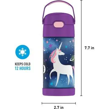 Thermos Kids Straw Bottle - Space Unicorn 12oz