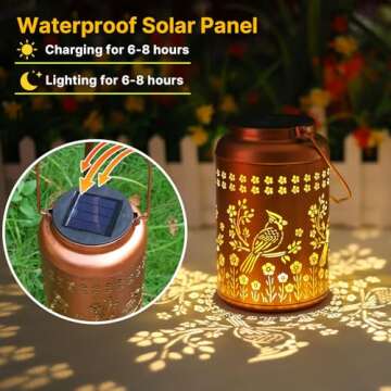 Cardinal Solar Lanterns for Outdoor Garden Decor Gifts