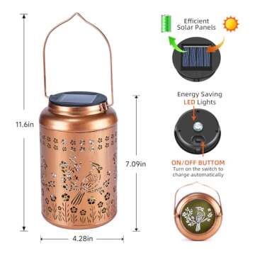 Cardinal Solar Lanterns for Outdoor Garden Decor Gifts