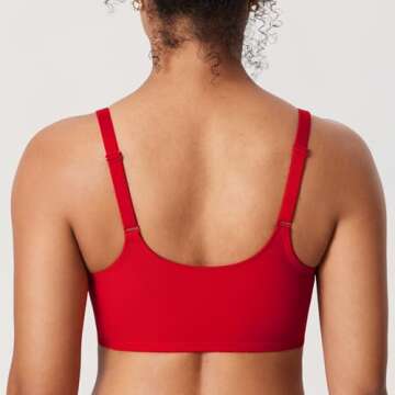 DELIMIRA Women's Front Closure Bras Seamless Plus Size Plunge Underwire Unlined Comfortable Bra Lips...