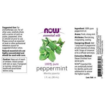 NOW Essential Oils, Peppermint Oil, Invigorating Aromatherapy Scent, Steam Distilled, 100% Pure, Veg...