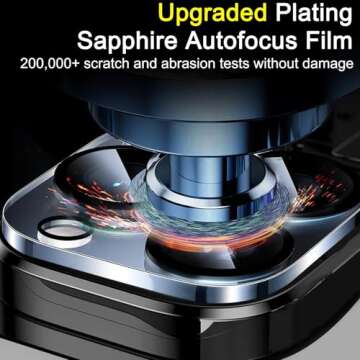 Ferilinso Designed for iPhone 13 Pro Max Camera Lens Protector, Designed for iPhone 13 Pro Camera Lens Protector, 3 Pack 9H Tempered Glass, Night Shooting Mode, high definition, Case Friendly