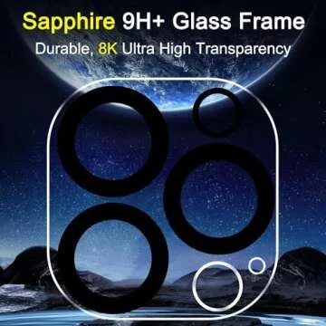 Ferilinso Designed for iPhone 13 Pro Max Camera Lens Protector, Designed for iPhone 13 Pro Camera Lens Protector, 3 Pack 9H Tempered Glass, Night Shooting Mode, high definition, Case Friendly