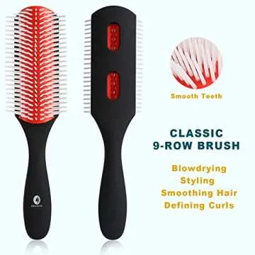 O BRUSHZOO Hair Brush Set for Curly and Straight Hair