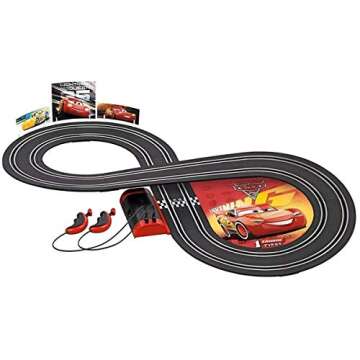 Carrera First Disney/Pixar Cars 3 Slot Car Race Track with Lightning McQueen & Dinoco Cruz