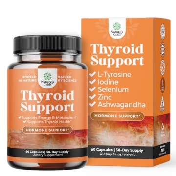 Herbal Thyroid Support Complex - Iodine Supplement with L Tyrosine and Ashwagandha - 60 Halal Capsul...