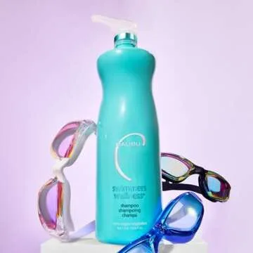 Malibu C Swimmers Wellness Shampoo - Chlorine Shampoo for Swimmers to Combat Dry, Brittle Hair - Restores Texture Affected by Pool Elements - Sulfate Free Hair Care (33.8 oz)
