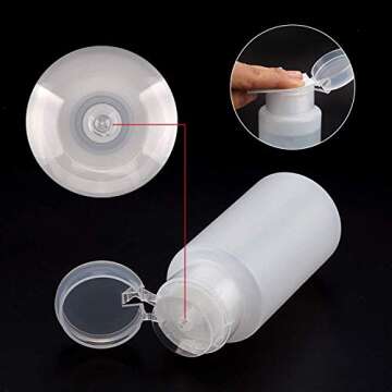 FITDON 4PCS Push Down Empty Lockable Pump Dispenser Bottle For Acetone, Alcohol, Nail Polish Remover & Makeup Remover