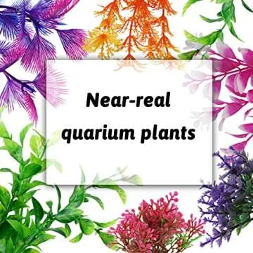 PietyPet Fish Tank Decorations Plants with Resin Broken Barrel and Cave Rock View, 15pcs Aquarium Decorations Plants Plastic,Fish Tank Accessories, Fish Cave and Hideout Ornaments, Aquarium Decor