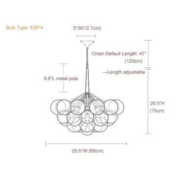 Clear Glass Globe Chandelier for Modern Homes