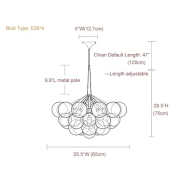 Clear Glass Globe Chandelier for Modern Homes