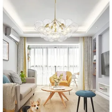 Clear Glass Globe Chandelier for Modern Homes
