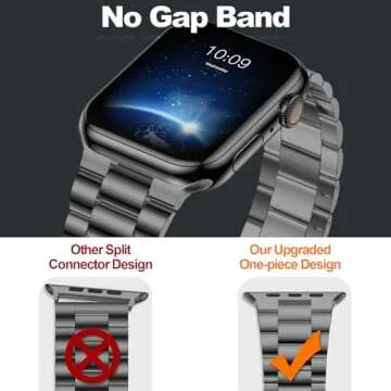 iiteeology Lightweight Stainless Steel Band Designed for Apple Watch Series 1-10, 42mm, 41mm, 40mm, 38mm,SE &SE2,Replacement iWatch Bands for Women,Space Gray