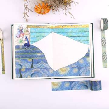 Lychii Van Gogh Washi Tape Set - 10 Rolls for Creative Projects