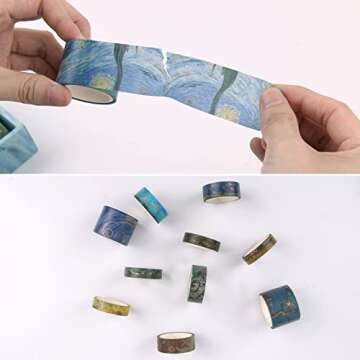 Lychii Van Gogh Washi Tape Set - 10 Rolls for Creative Projects