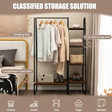 Tangkula Garment Rack with Shelves for Stylish Storage