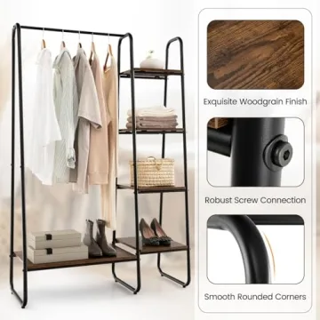 Tangkula Garment Rack with Shelves for Stylish Storage