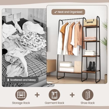 Tangkula Garment Rack with Shelves for Stylish Storage