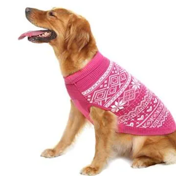 HOMIMP Dog Sweater Argyle - Warm Sweater Winter Clothes Puppy Soft Coat, Ugly Dog Sweater for Small Medium and Large Dogs, Pet Clothing Boy Girl