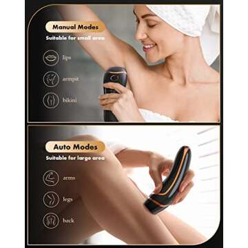 Laser Hair Removal for Women & Men, Permanent IPL Hair Removal Device for Face, Upper Lip, Chin, Bikini, Leg and etc