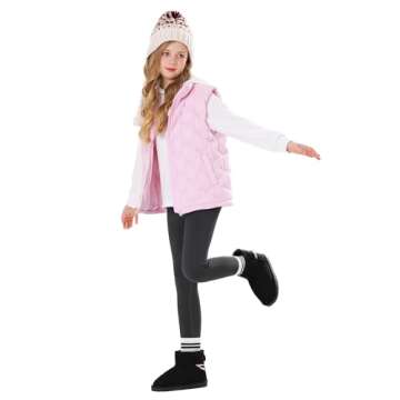 Stelle Girls Faux Fur Snow Boots Warm Winter with DIY Charm Chains Ankle Shoes for Little/Big Kids（Black,12ML