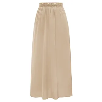 Women's Elastic Lace Waist Half Slip - Luxe Comfort Underskirt 36"