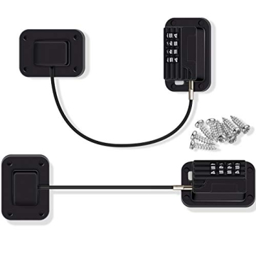 Jetec 2 Pieces Refrigerator Lock 4 Number Coded Freezer Lock Adhesive Fridge Door Lock Combination S...