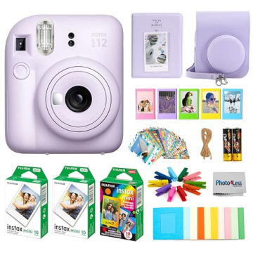 Fujifilm Instax Mini 12 Instant Film Camera Bundle (Lilac Purple) with Films and Accessories