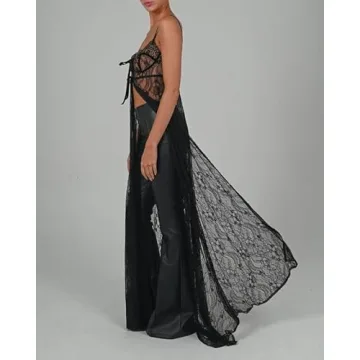 Stunning Sexy Lace Patchwork Maxi Dress for Parties