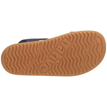 Native Shoes Kids Charley Sandal for Indoor and Outdoor - Vegan, Hook & Loop Closure Contoured and Open-Toe Sandals Little Kids & Toddlers Regatta Blue/Shell White/Toffee Brown 4 Toddler M
