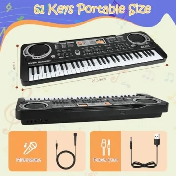 61 Key Kids Piano Keyboard with Teaching Mode and Songs