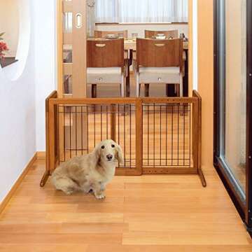 Richell 94135 Freestanding Pet Gate with Autumn Matte Finish, Small