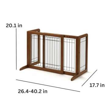 Richell 94135 Freestanding Pet Gate with Autumn Matte Finish, Small